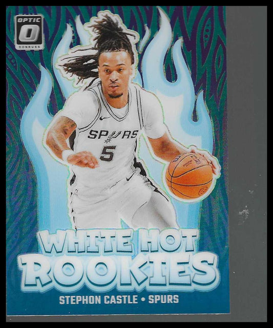2024-25 Donruss Optic #6 Stephon Castle White Hot Rookies Purple San An Spurs