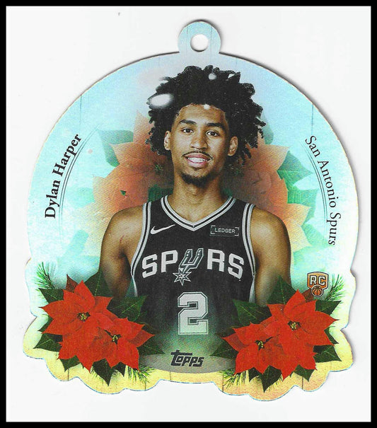2025-26 Topps Holiday #DCO-DH Dylan Harper Oversized Die Cut Ornaments Spurs