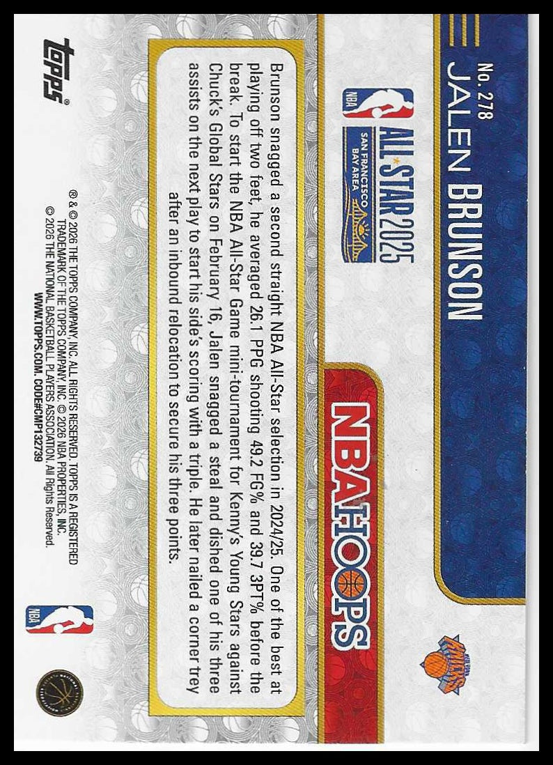 2025-26 Hoops Light Burst #278 Jalen Brunson