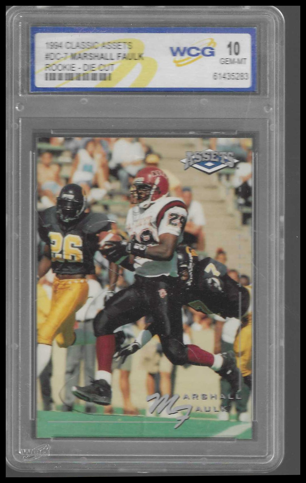 1994-95 Classic Assets Die Cuts #DC7 Marshall Faulk WCG GEM/MT 10