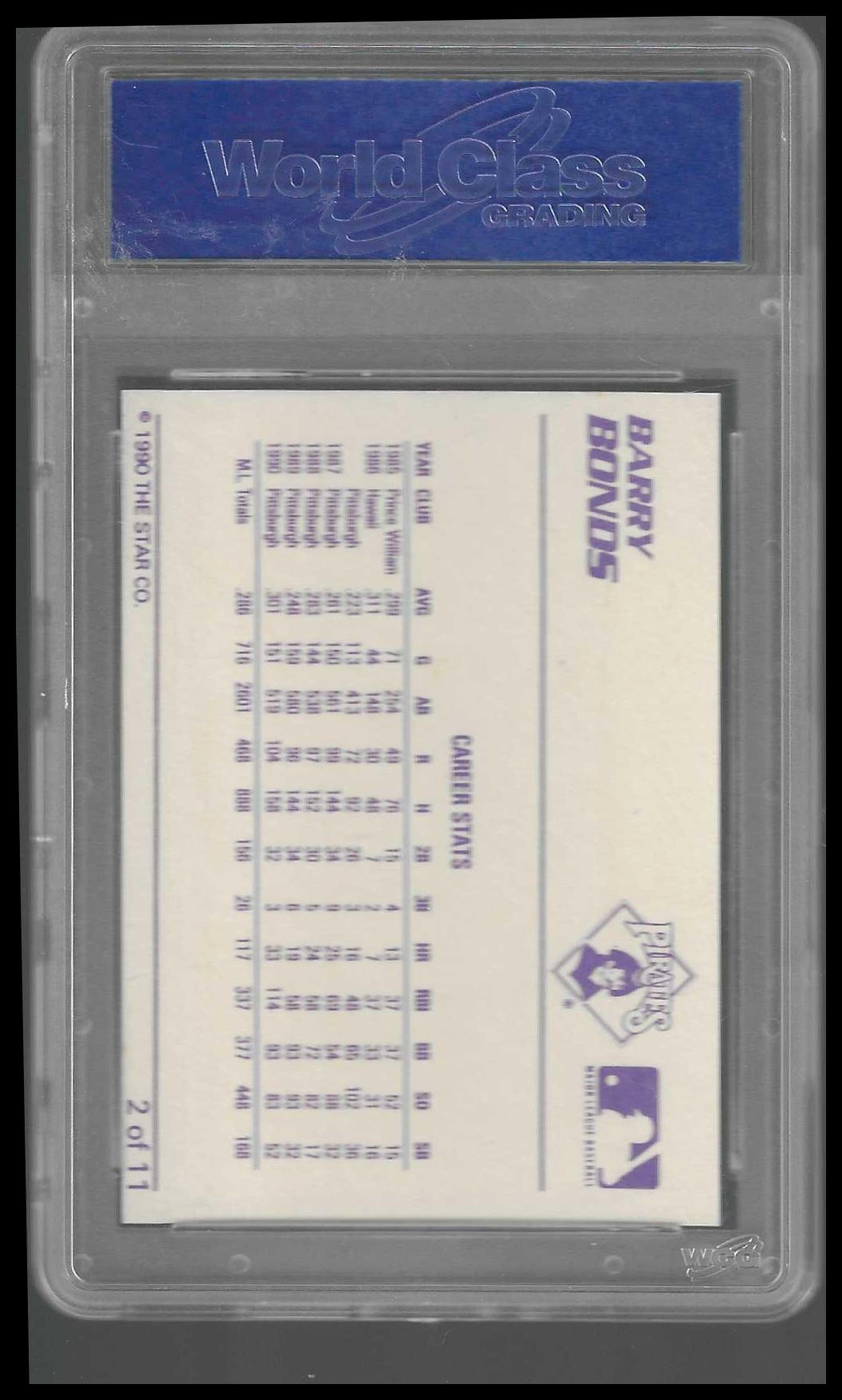 1990 Star Barry Bonds #2 Barry Bonds WCG GEM-MT 10