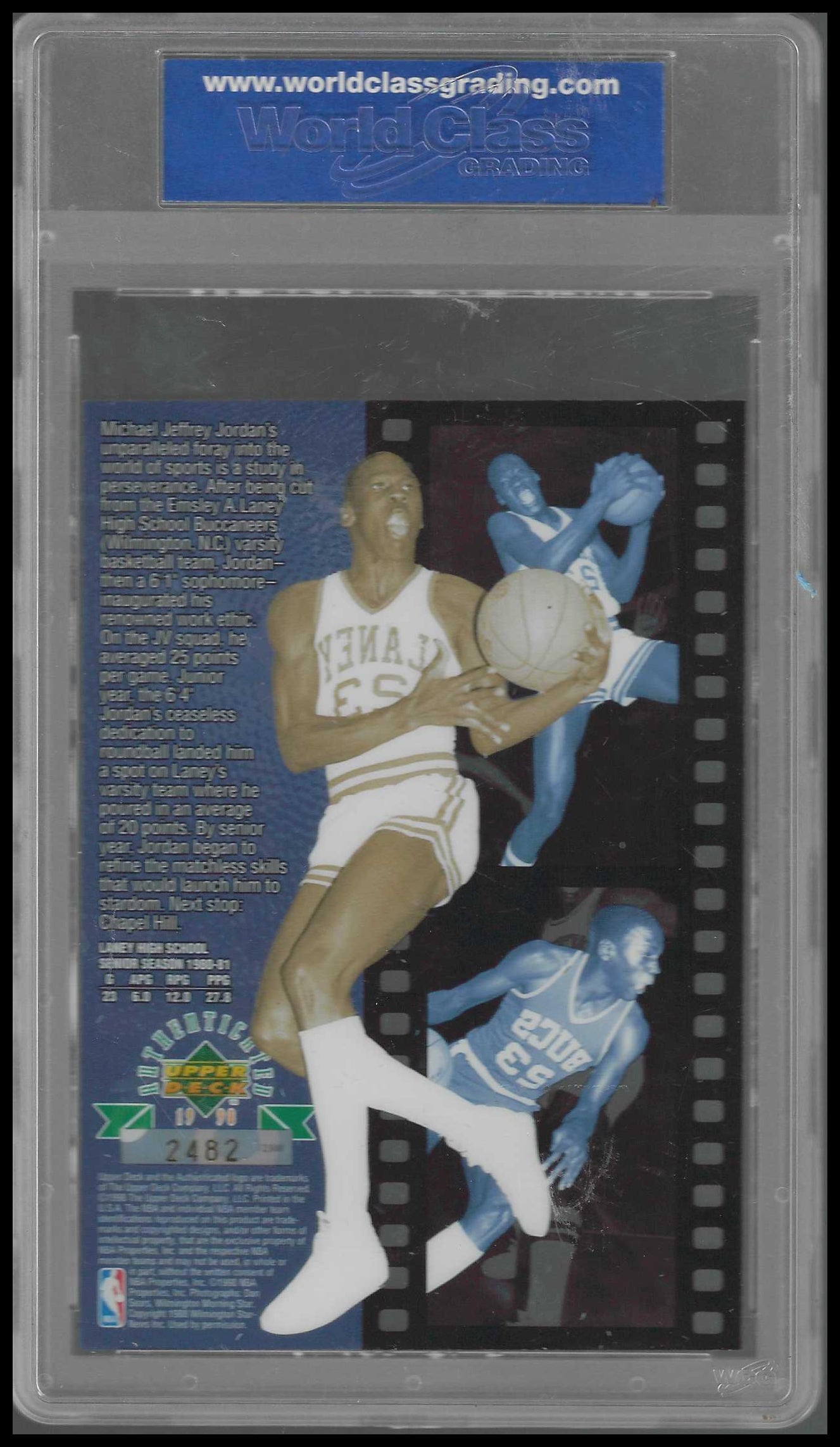 1998 UD Authenticated High School Yrs 1979-81 # Michael Jordan WCH GEM/MT 10