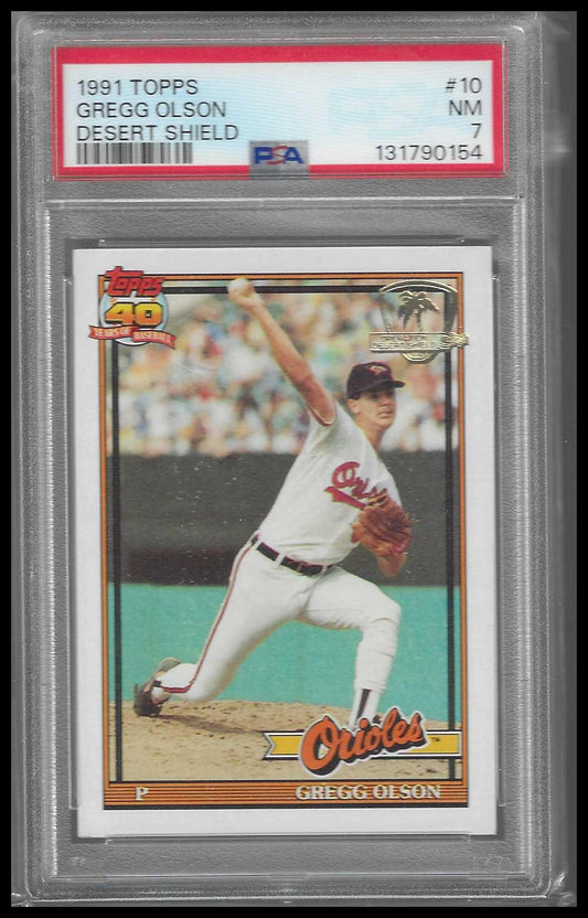 1991 Topps Desert Shield #10 Gregg Olson PSA 7