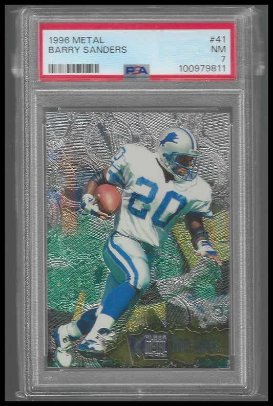 1996 Fleer Metal #41 Barry Sanders PSA 7