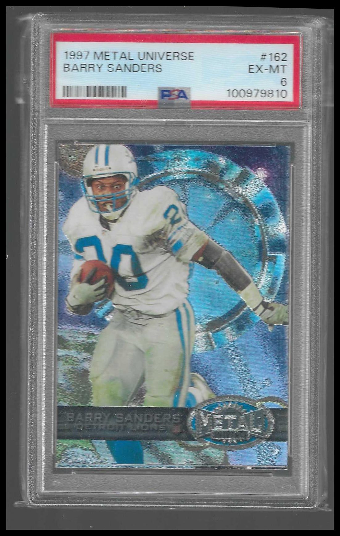 1997 Metal Universe #162 Barry Sanders PSA 6