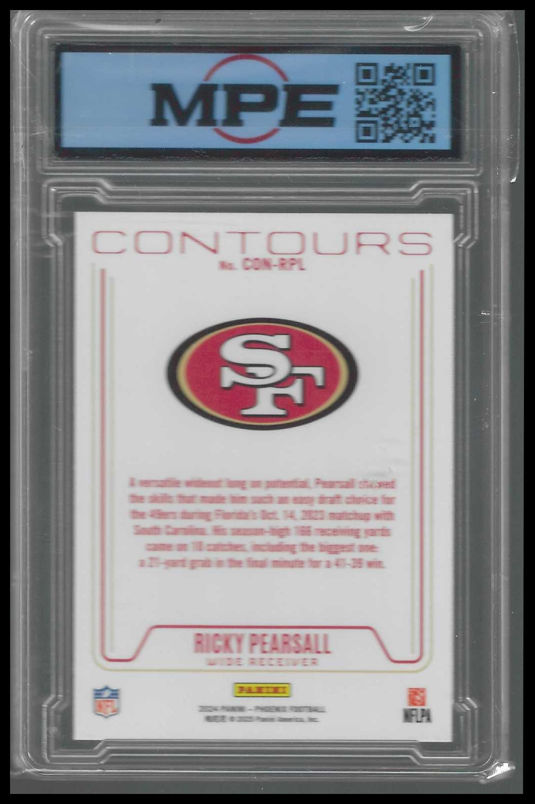 2024 Panini Phoenix Contours Purple #CON-RPL Ricky Pearsall MPE GEM/MT 10