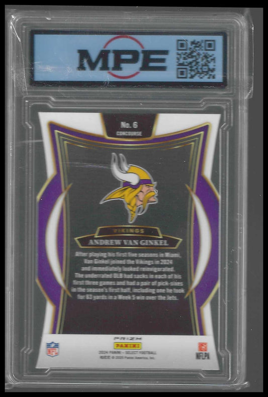 2024 Panini Select Silver Prizm Die Cut #6 Andrew Van Ginkel Rookie MPE 10