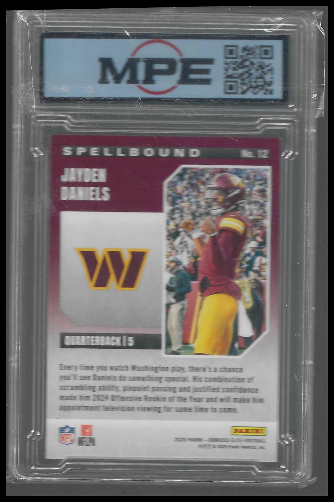 2025 Donruss Elite Spellbound Retail #12 Jayden Daniels MPE 9.5