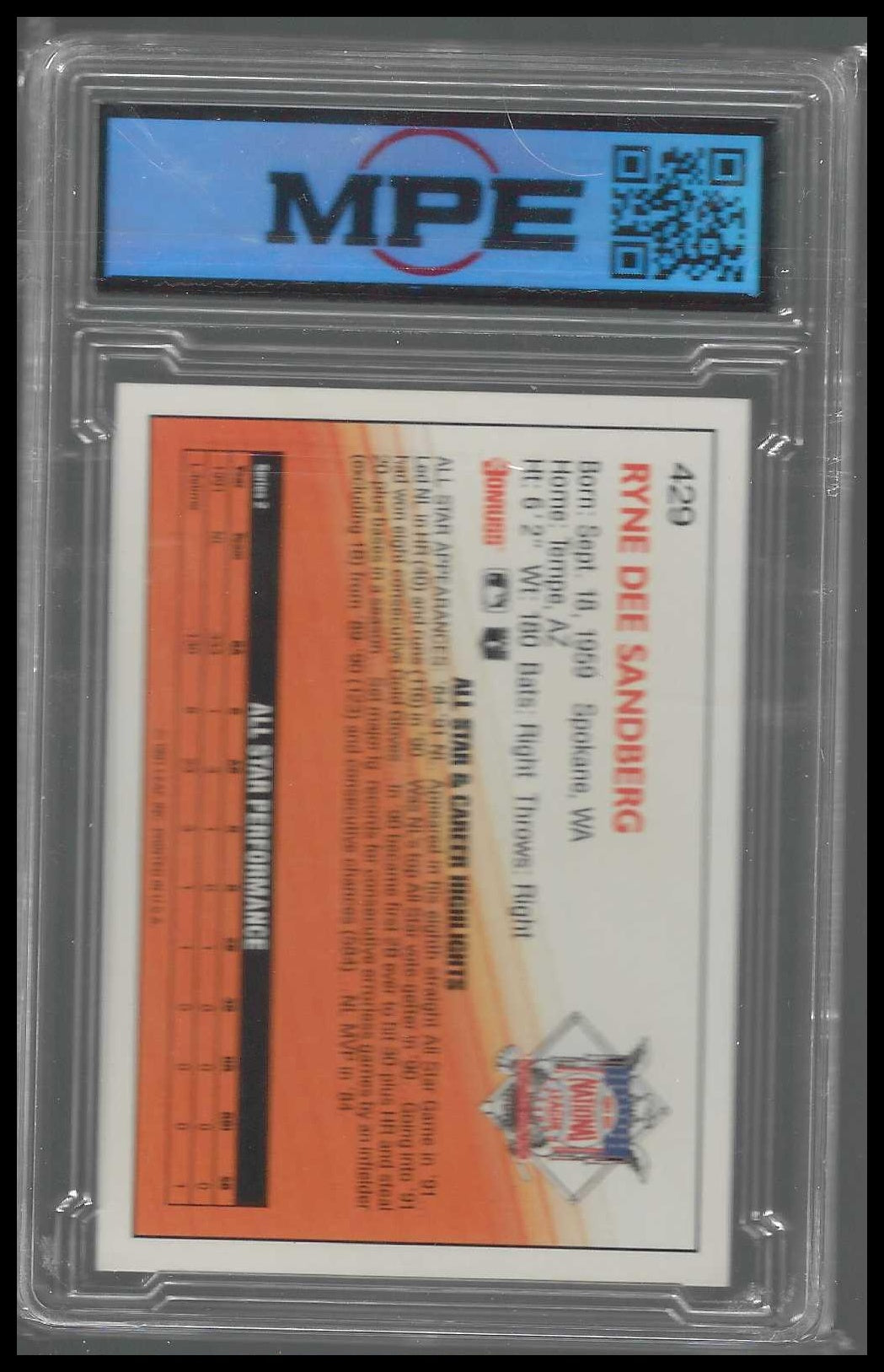 1992 Donruss #429 Ryne Sandberg MPE 8.5