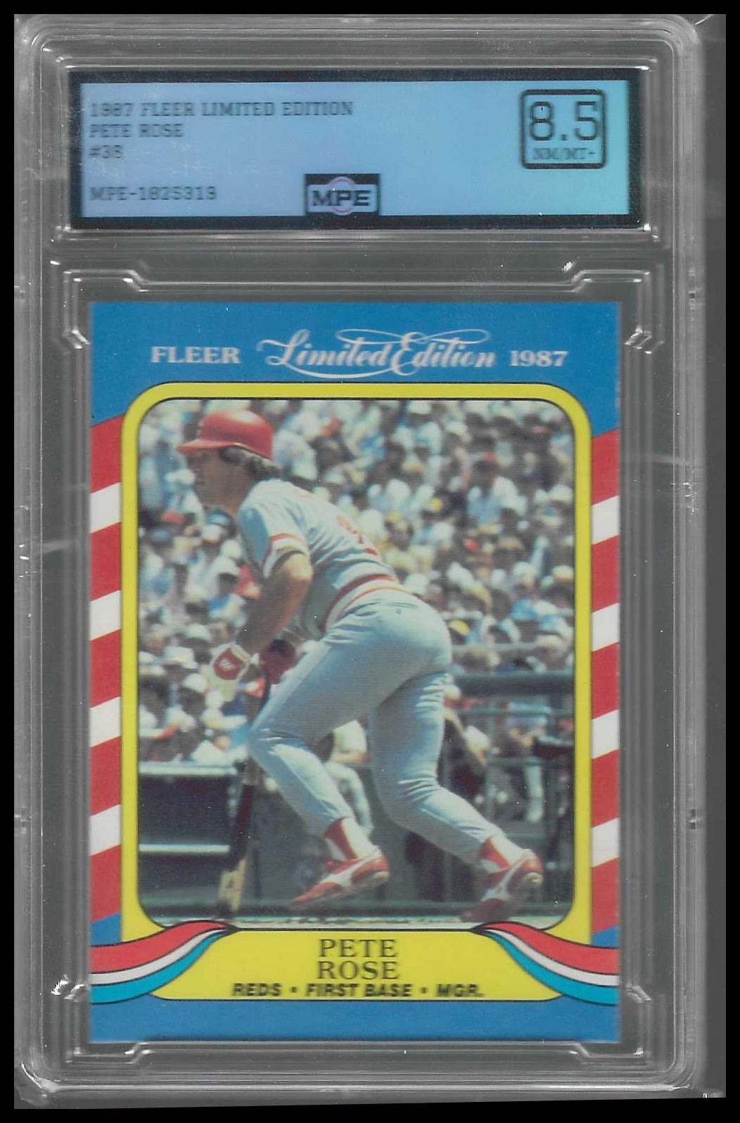 1987 Fleer Limited Edition #36 Pete Rose MPE 8.5