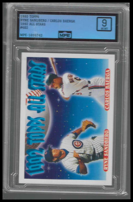 1993 Topps #402 Ryne Sandberg / Carlos Baerga MPE MINT 9