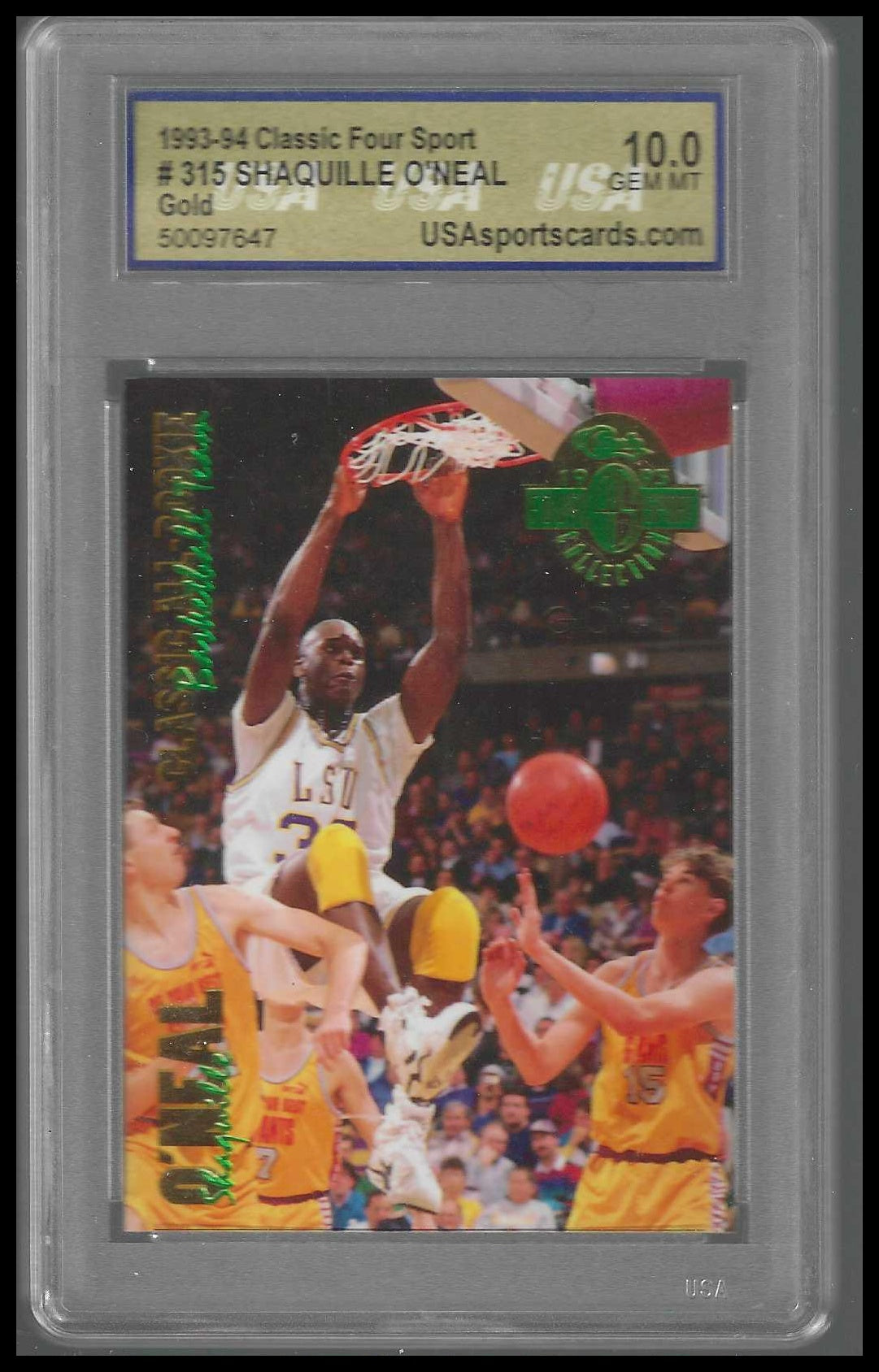 1993 Classic Four Sport Gold #315 Shaquille O'Neal USA GEM/MT 10