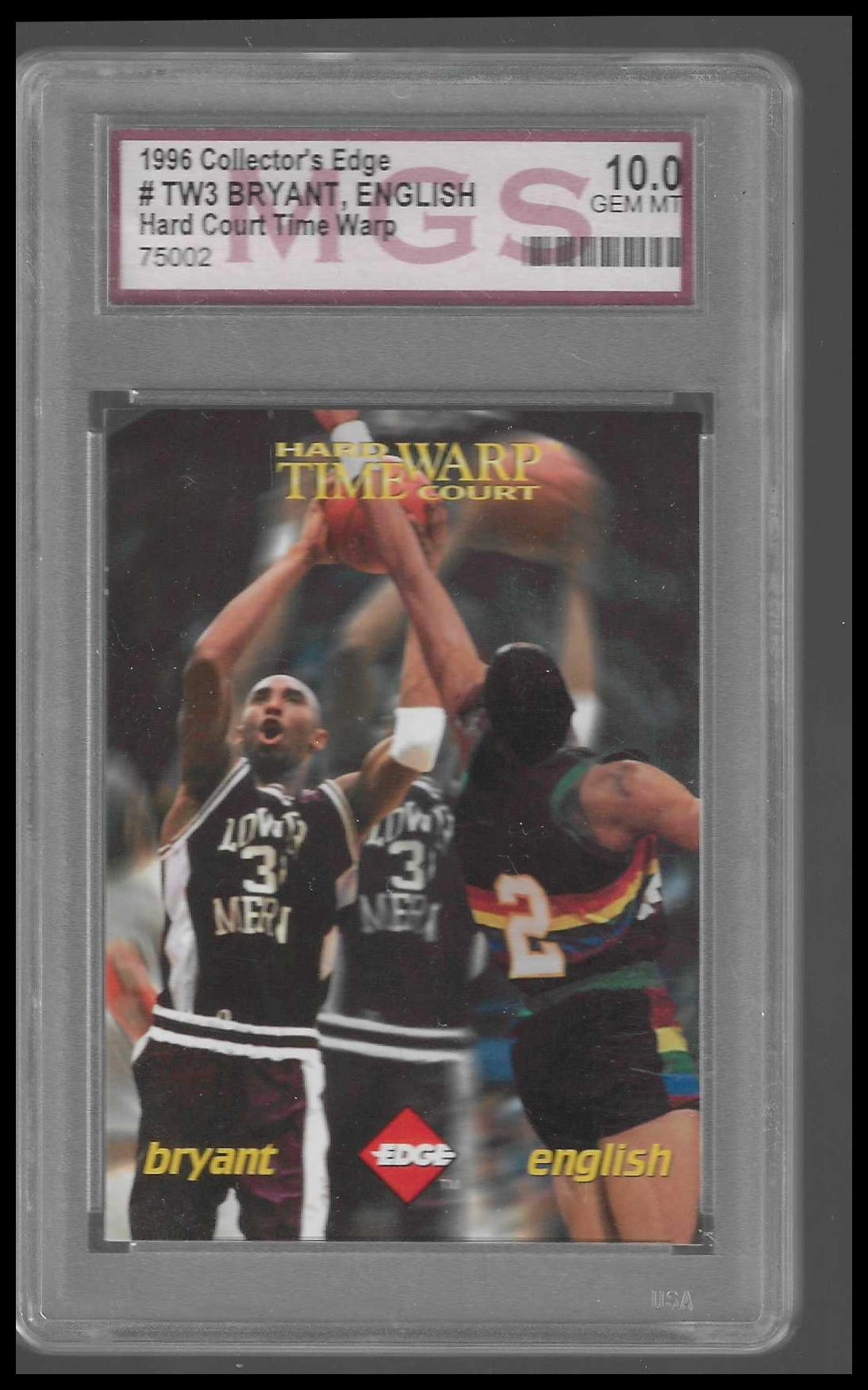 1996 Collector's Edge Rookie Rage Time Warp #TW3 Kobe Bryant Alex English MGS 10