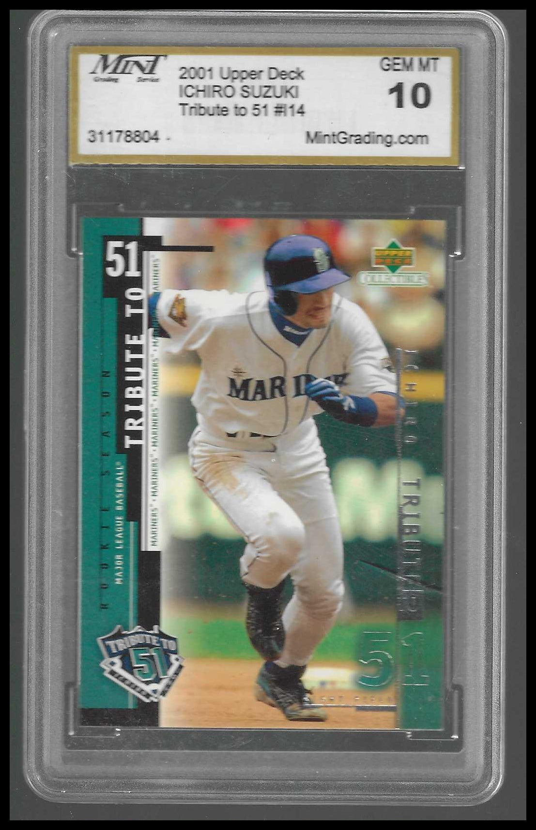 2001 Upper Deck Collectibles Ichiro Tribute to 51 #I14 Ichiro Suzuki MNT 10