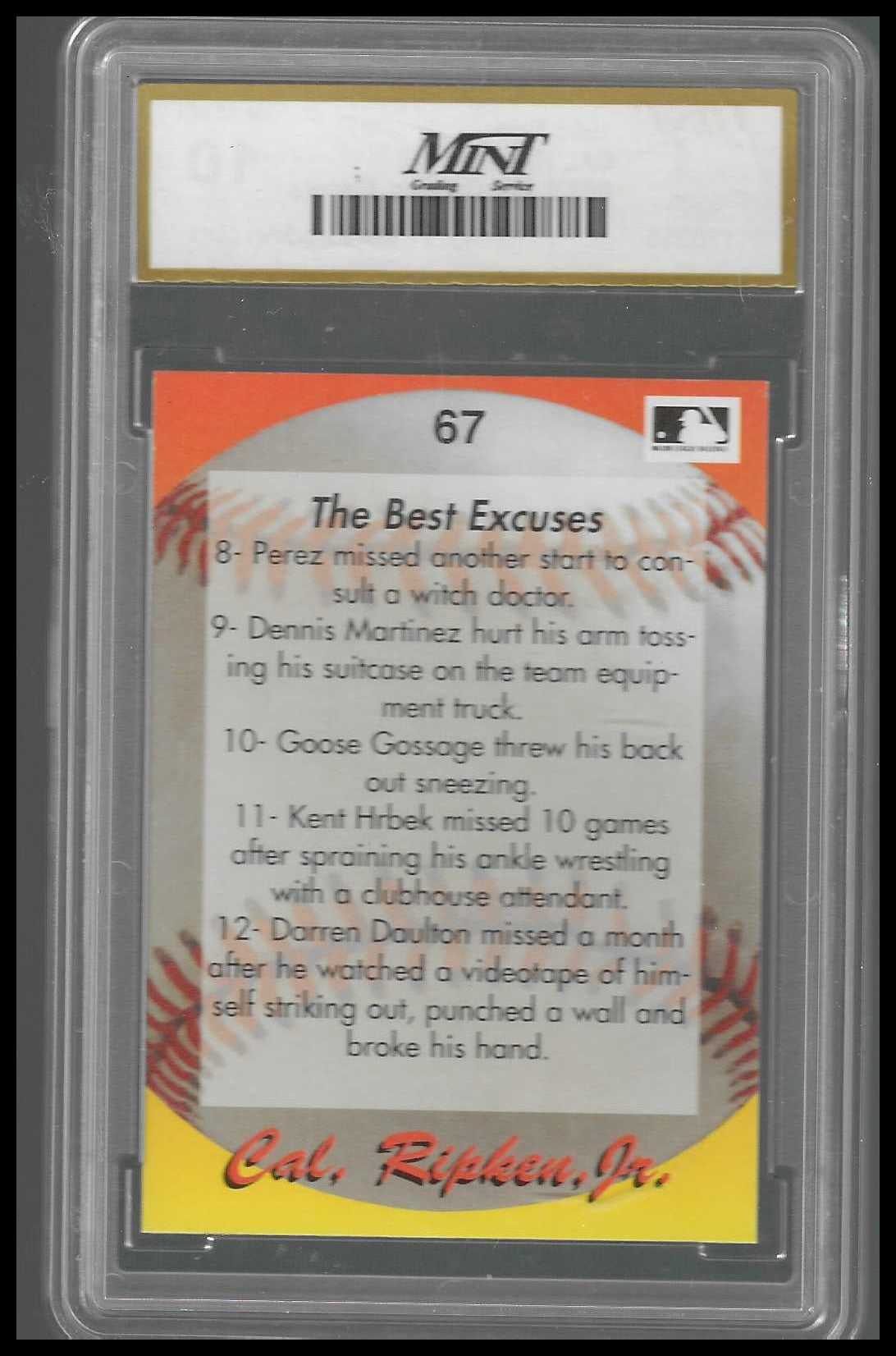 1995 Star Cal Ripken, Jr. 80 (Unlicensed) #67 Cal Ripken Jr. MNT 10