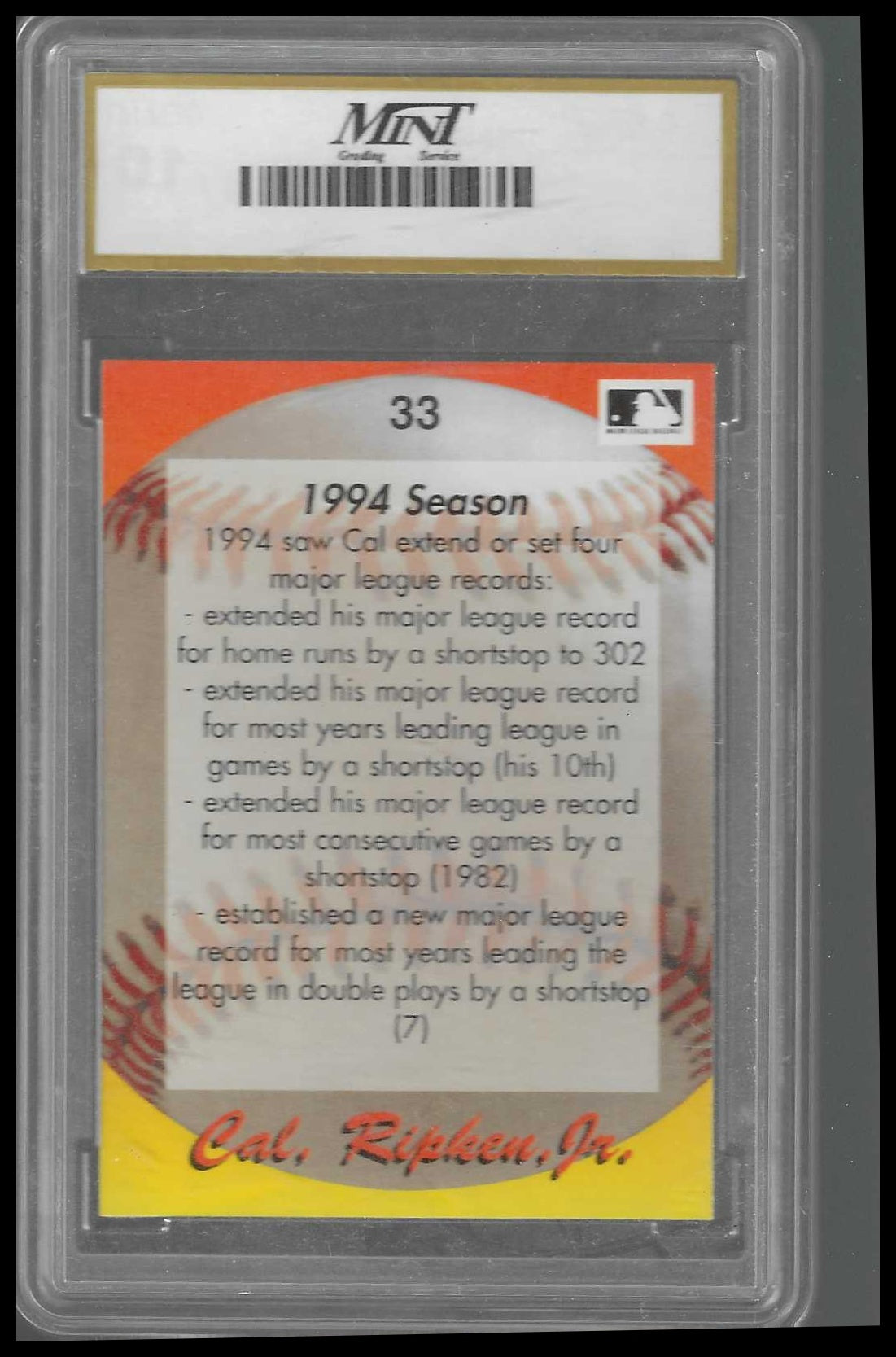 1995 Star Cal Ripken, Jr. 80  #33 Cal Ripken Jr. MINT 10
