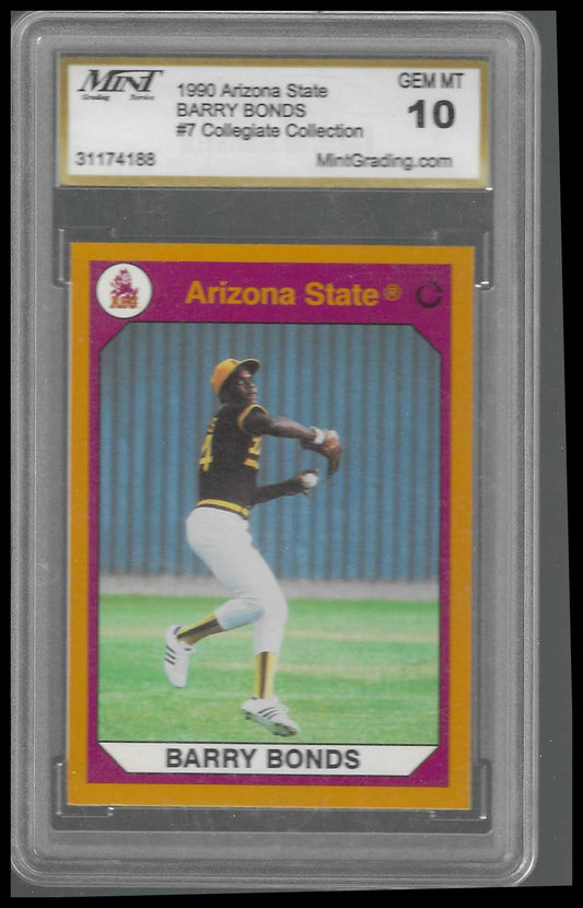 1990-91 Collegiate Collection Arizona State Sun Devils #7 Barry Bonds MINT 10