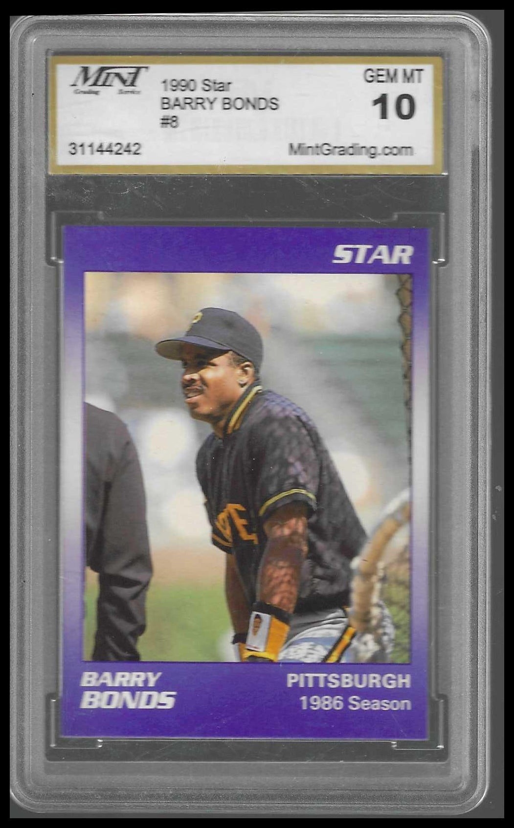 1990 Star Barry Bonds #8 Barry Bonds MINT GEM/MT 10