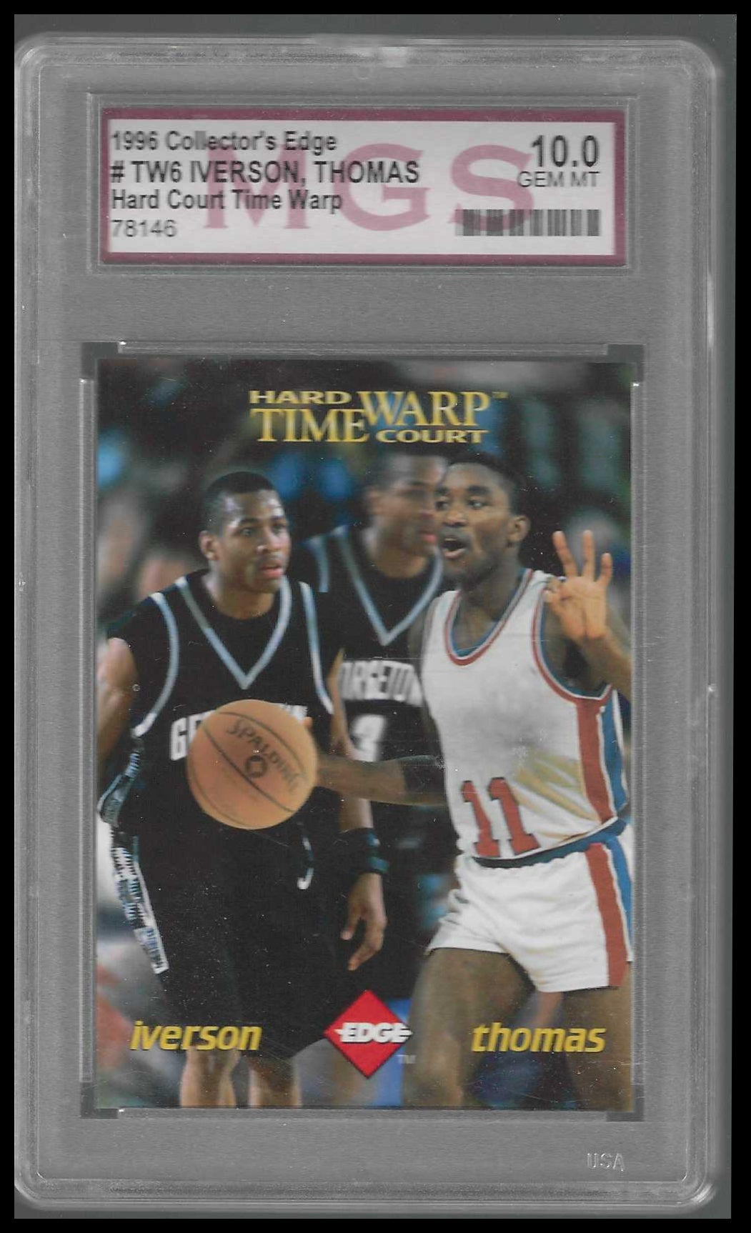 1996 Collector's Edge Rage Time Warp #TW6 Allen Iverson Isiah Thomas MGS 10