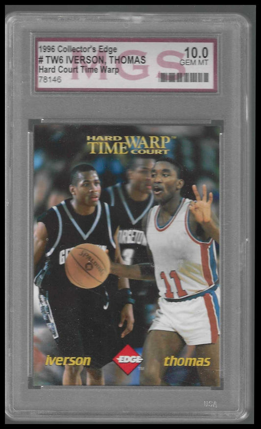 1996 Collector's Edge Rage Time Warp #TW6 Allen Iverson Isiah Thomas MGS 10