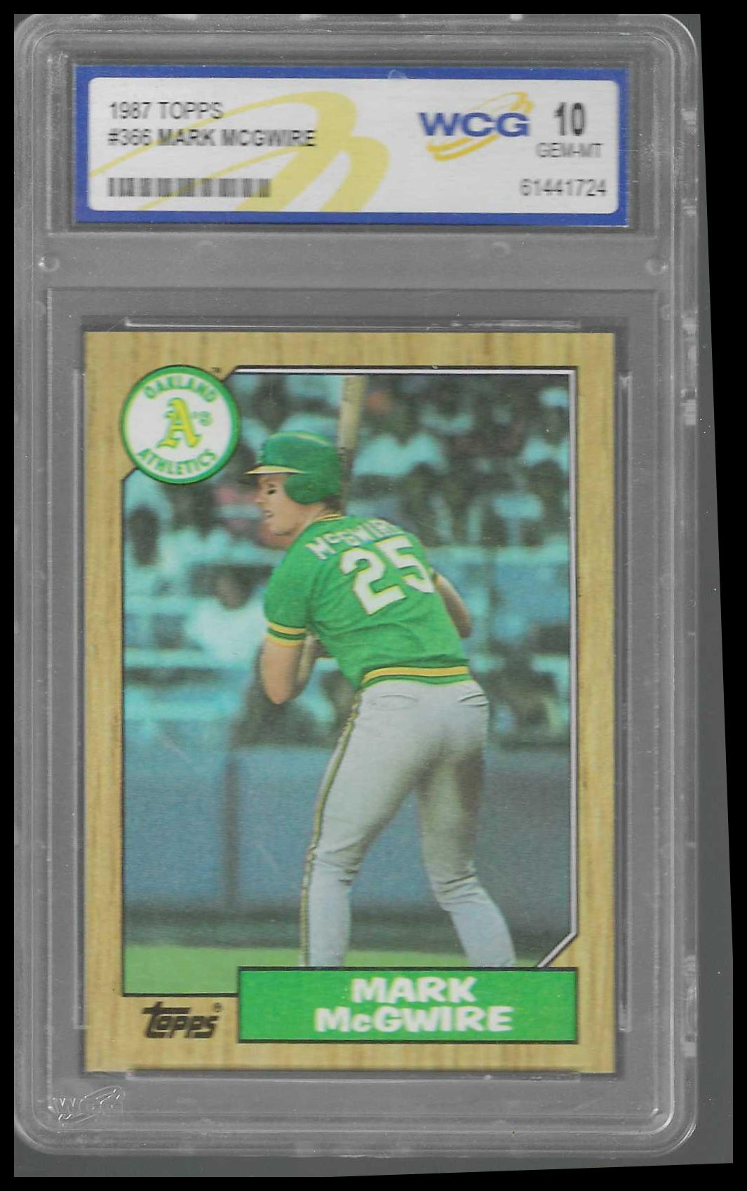 1987 Topps #366 Mark McGwire WCG GEM-MT 10