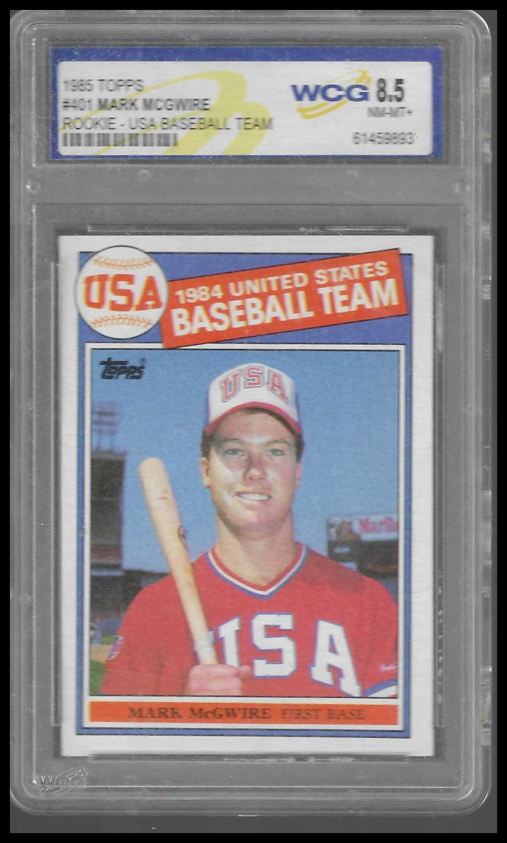 1985 Topps #401 Mark McGwire Rookie WCG NM-MT+ 8.5