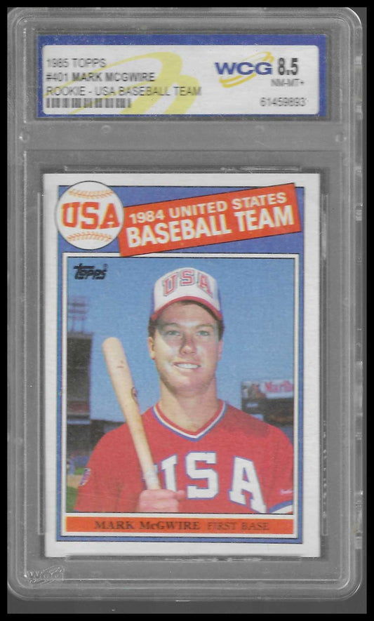1985 Topps #401 Mark McGwire Rookie WCG NM-MT+ 8.5