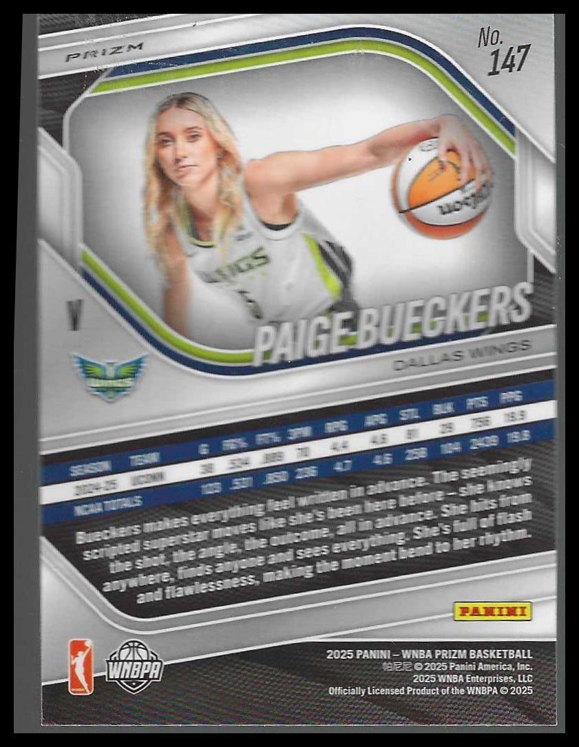 2025 Panini Prizm WNBA - Rookie Variation Paige Bueckers #147 White Seismic