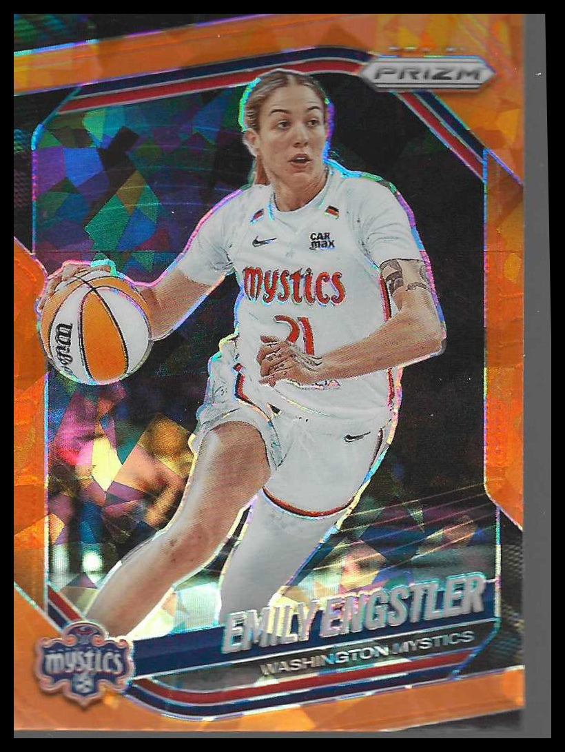 2025 Panini Prizm WNBA Ice Orange Prizms #84 Emily Engstler