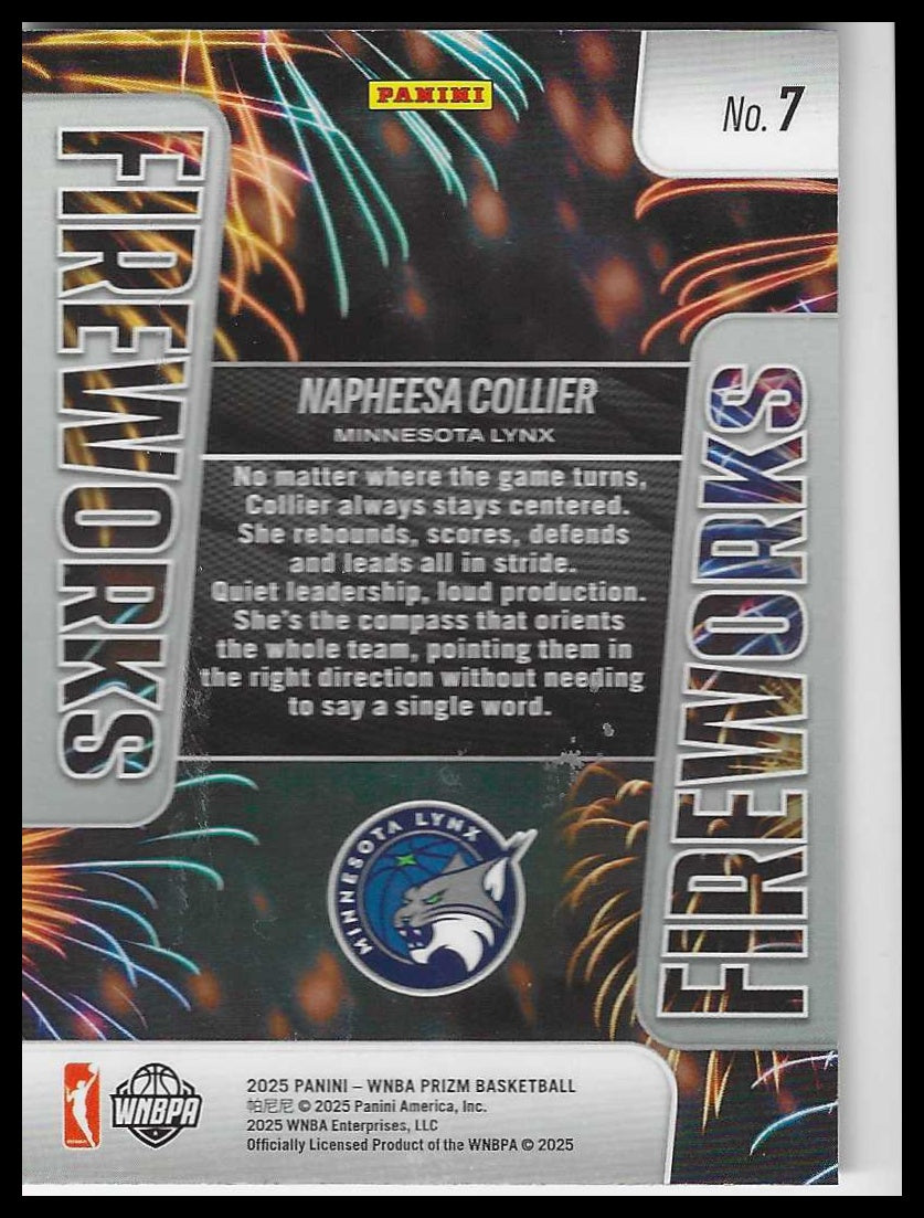 2025 Panini Prizm WNBA Fireworks #7 Napheesa Collier