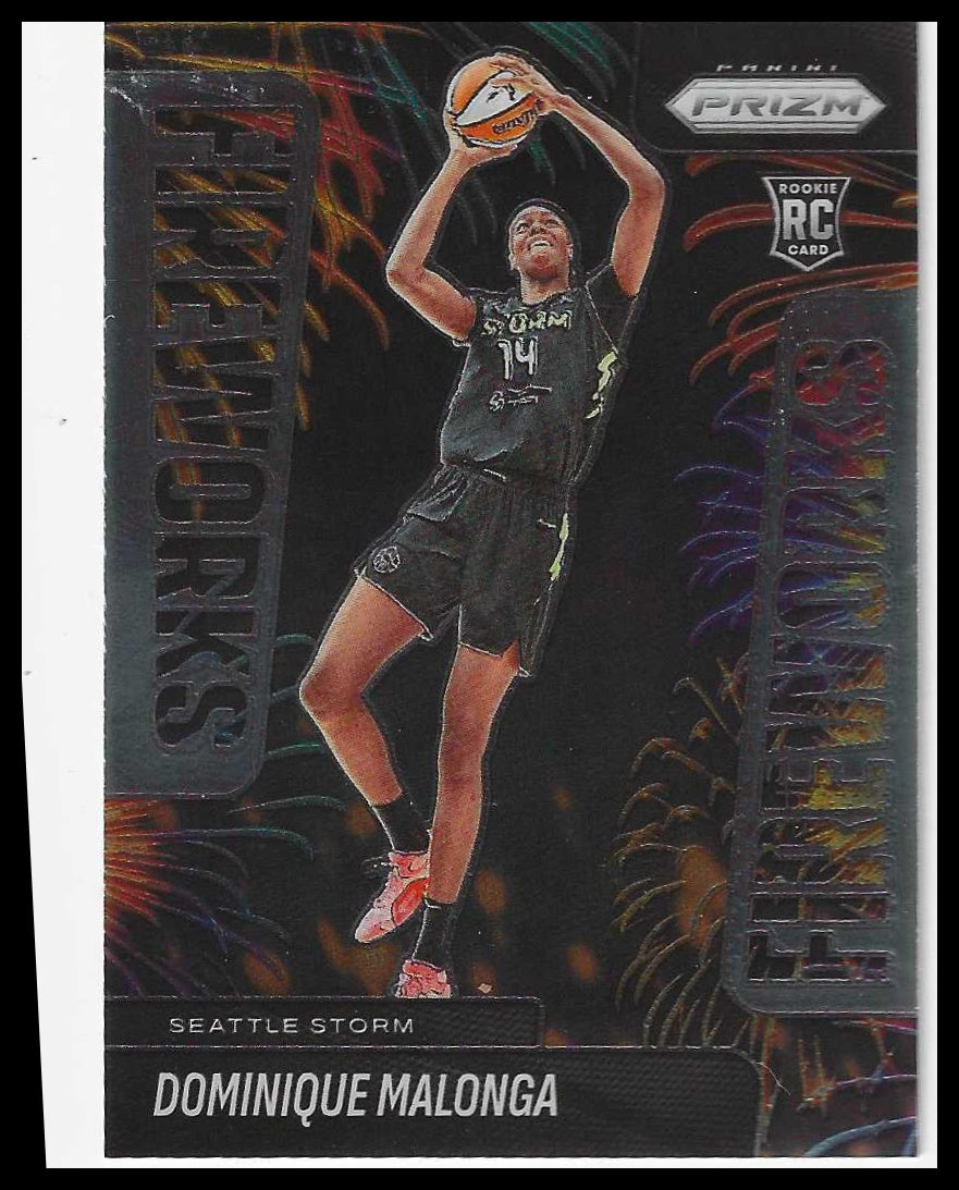 2025 Panini Prizm WNBA Fireworks #12 Dominique Malonga