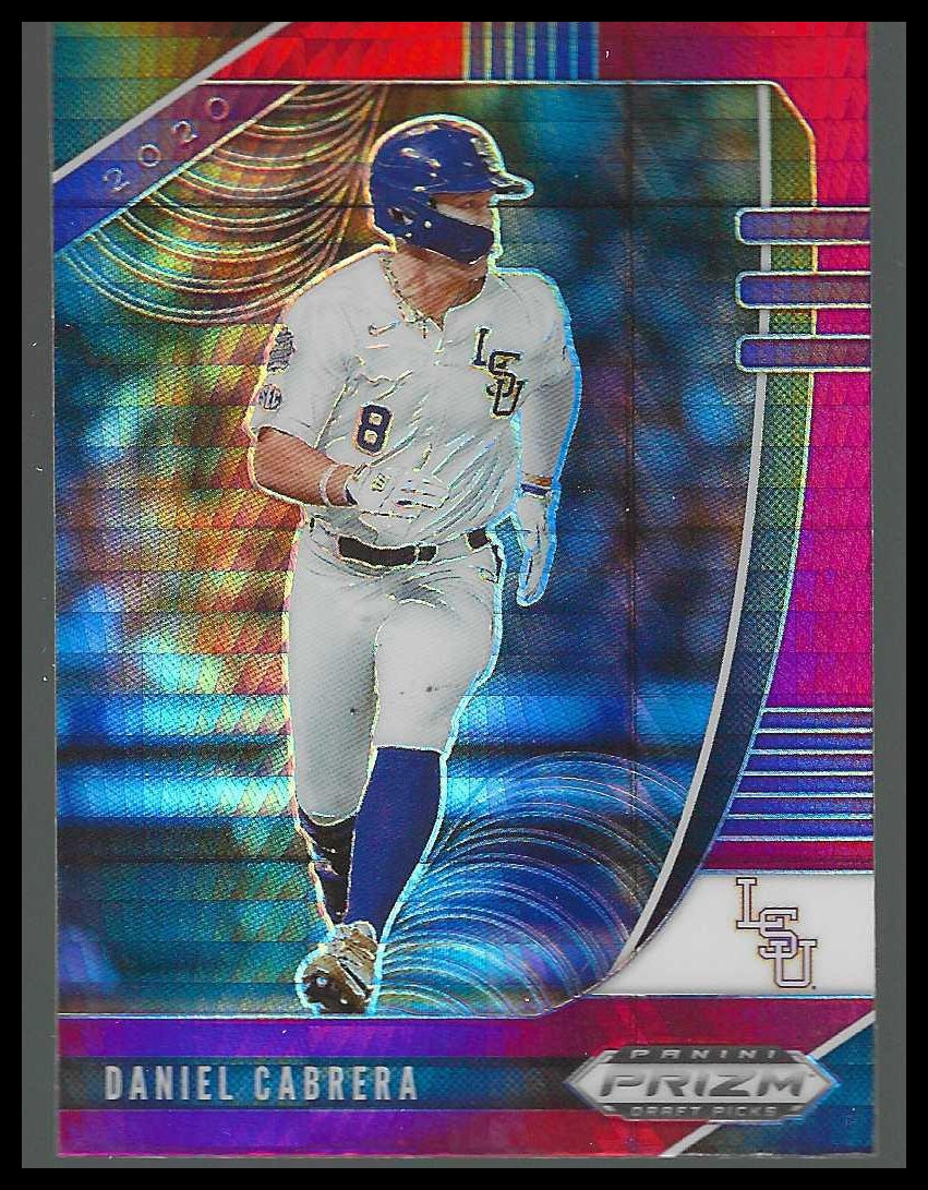 2020 Panini Prizm Draft Picks Hyper Red and Purple #PDP62 Daniel Cabrera