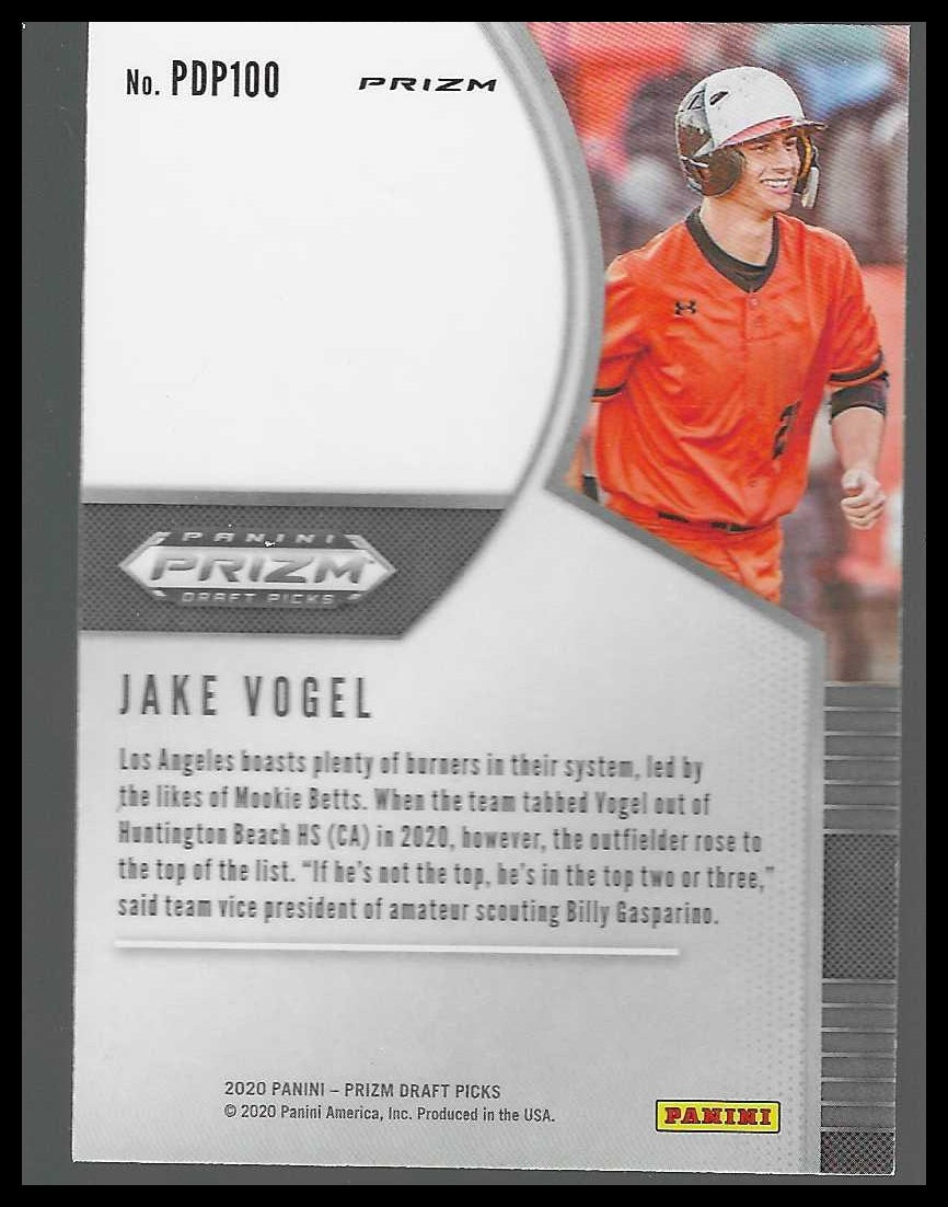 2020 Panini Prizm Draft Picks Hyper Red and Purple #PDP100 Jake Vogel