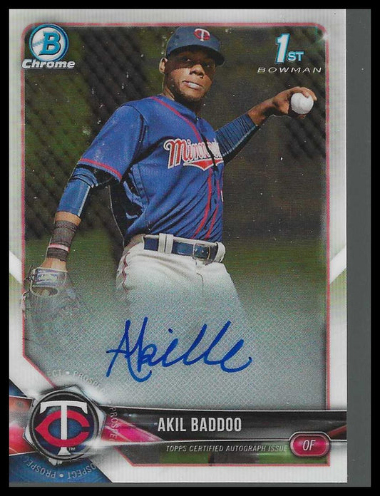 2018 Bowman Chrome Prospects Autographs #BCPA-AB Akil Baddoo