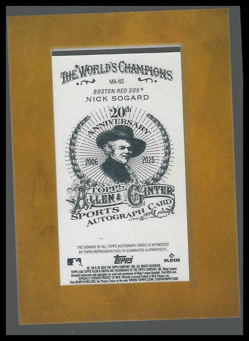 2025 Topps Allen & Ginter - Framed Mini Autograph Nick Sogard #MA-NS Auto