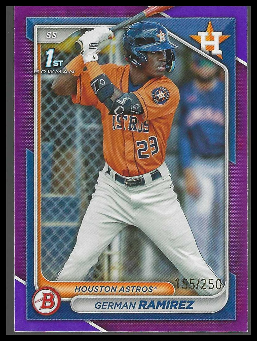 2024 Bowman Chrome Prospects Purple Refractors #BCP-93 German Ramirez #155/250