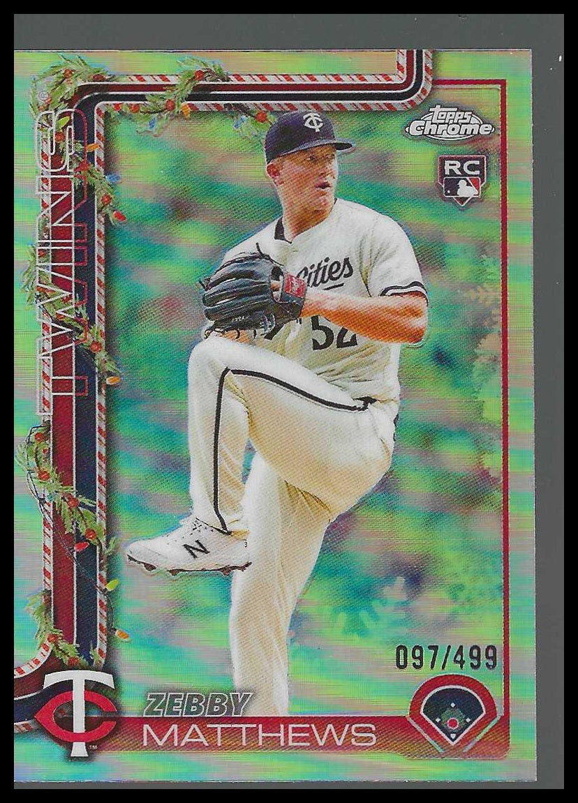 2025 Topps Holiday Chrome Refractors #HC68 Zebby Matthews Rookie #197/499