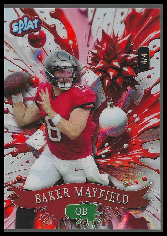 2025 Wild Card Splat #4/4 Holiday Foilboard ##SCFWRd5-BM Baker Mayfield