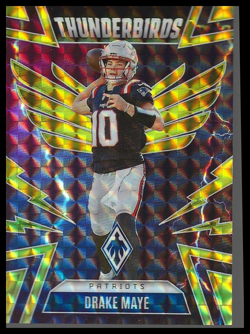 2025 Panini Phoenix Thunderbirds Yellow Pyramids Prizm #35 Drake Maye #135/149 SP