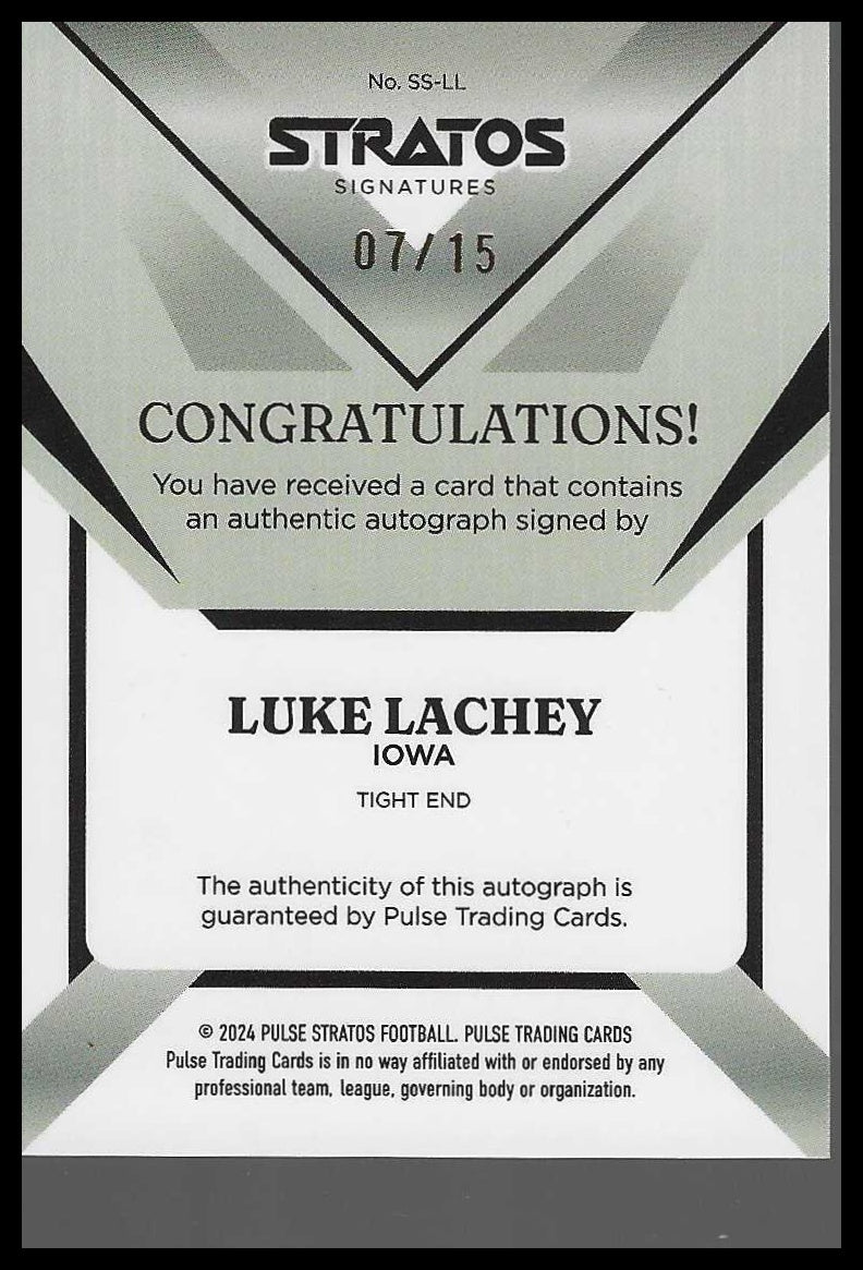 2025 Pulse Stratos Signatures Black #SS-LL Luke Lachey #07/15 AUTO