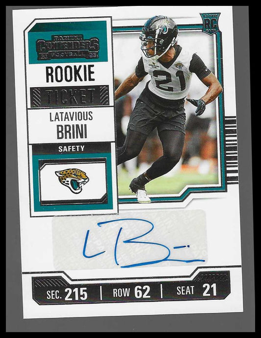 2023 Panini Contenders #249 Latavious Brini Rookie Autograph