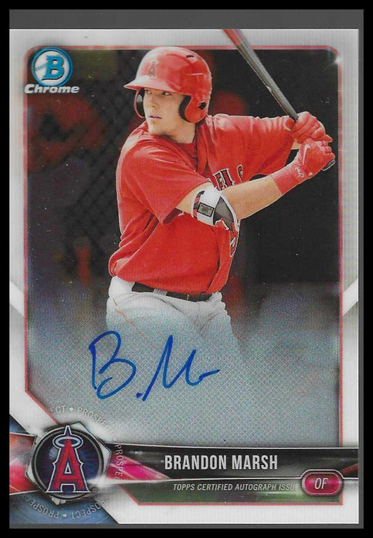 2018 Bowman Chrome Prospects Autographs #BCPA-BM Brandon Marsh