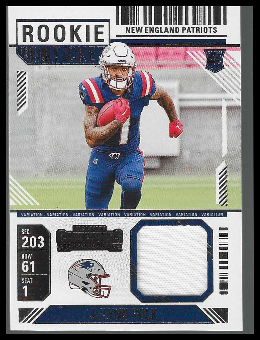 2024 Panini Contenders Rookie Ticket Swatches #RTS-JPKb Ja'Lynn Polk