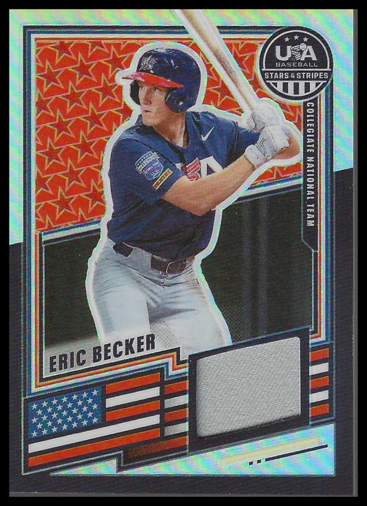 PANINI 2026 STARS & STRIPES ERIC BECKER GAME-WORN PRIZM #USA-EB COLLEGIATE USA
