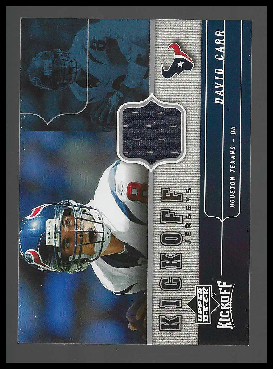 2005 Upper Deck Kickoff Game Jerseys #KJ-DA David Carr Game Worn