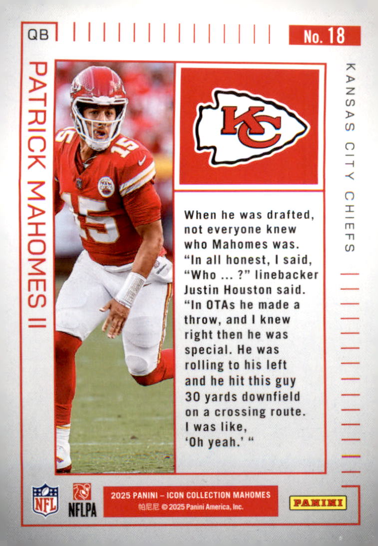 2025 Panini Authentically Mahomes Icon Collection #18 Patrick Mahomes II