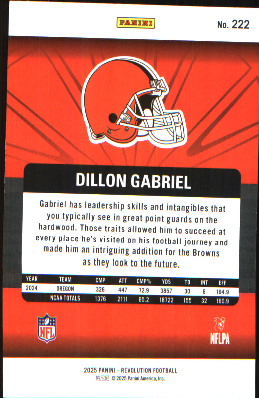 2025 Panini Revolution #222 Dillon Gabriel Rookie RC