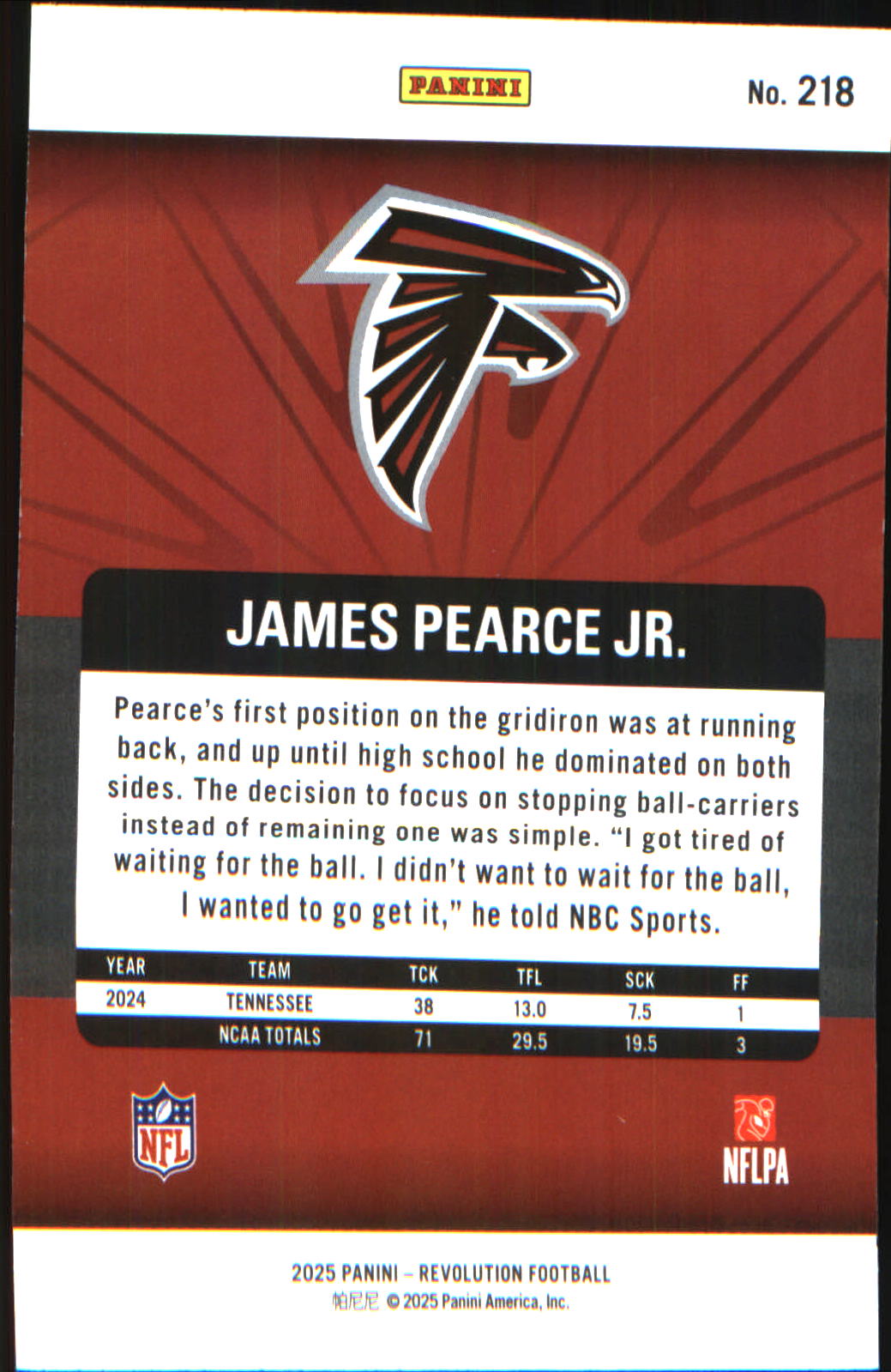 2025 Panini Revolution #218 James Pearce Jr. Rookie RC