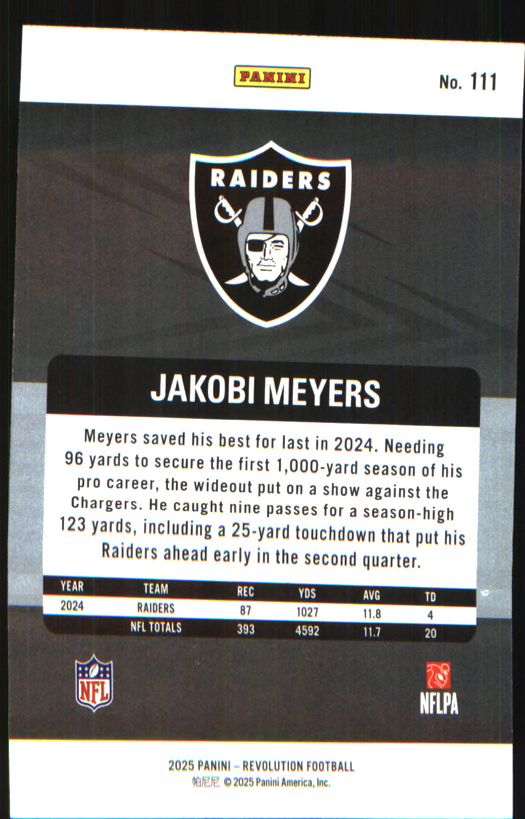 2025 Panini Revolution #111 Jakobi Meyers