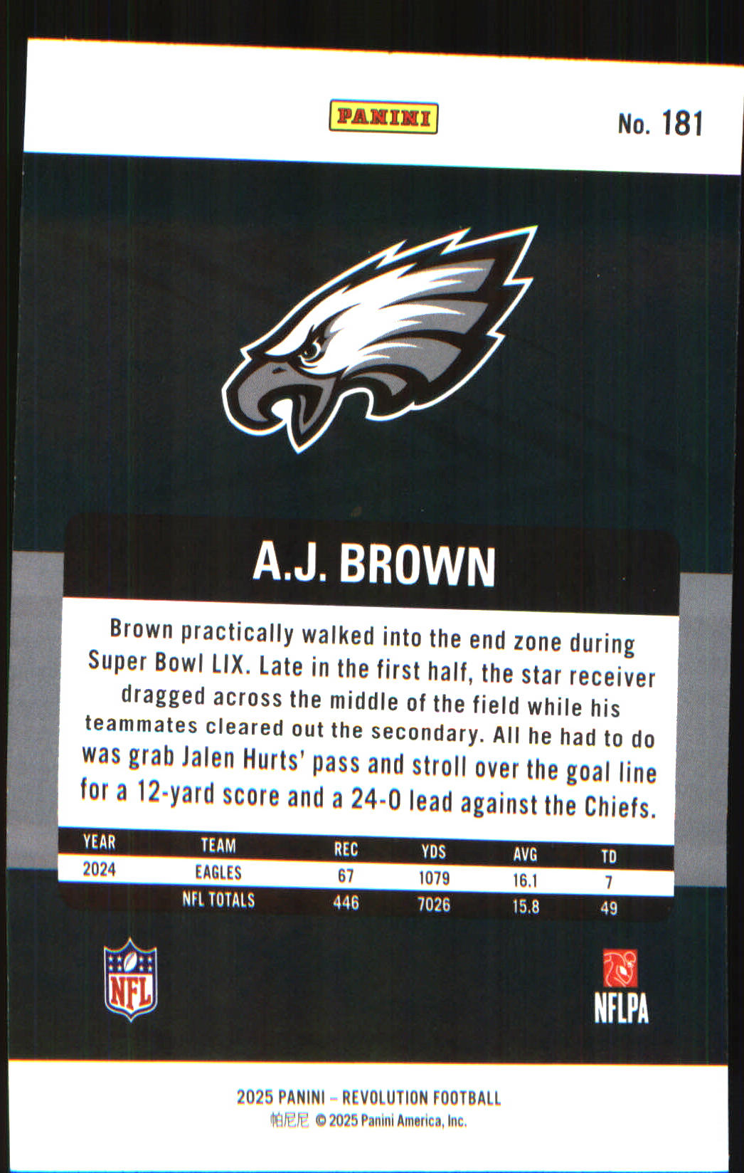 2025 Panini Revolution #181 A.J. Brown